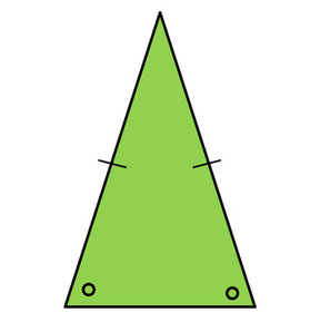 Indicator marks for sides and angles in a triangle diagram